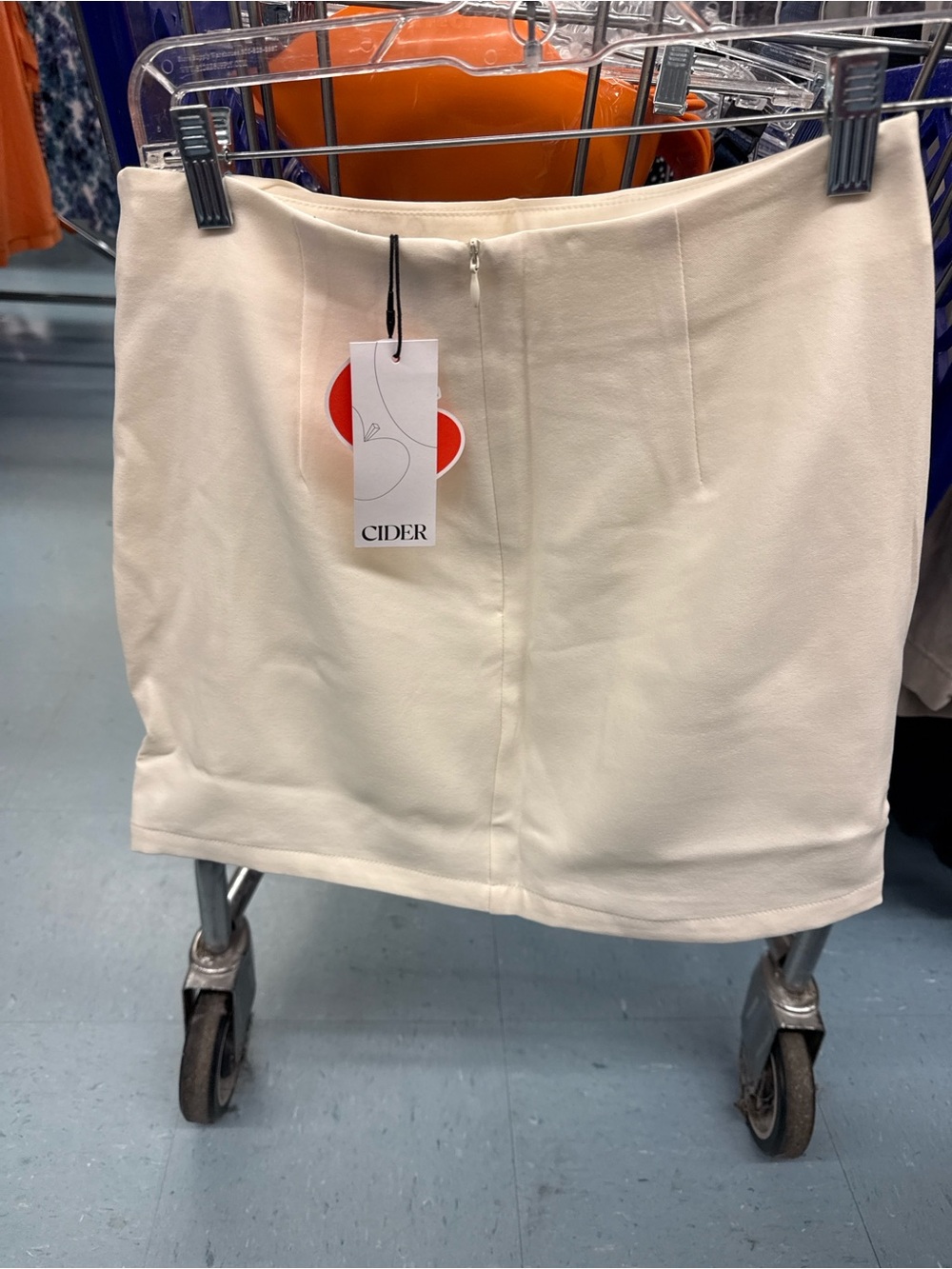 Cider Cream Mini Skirt with Hidden Back Zipper